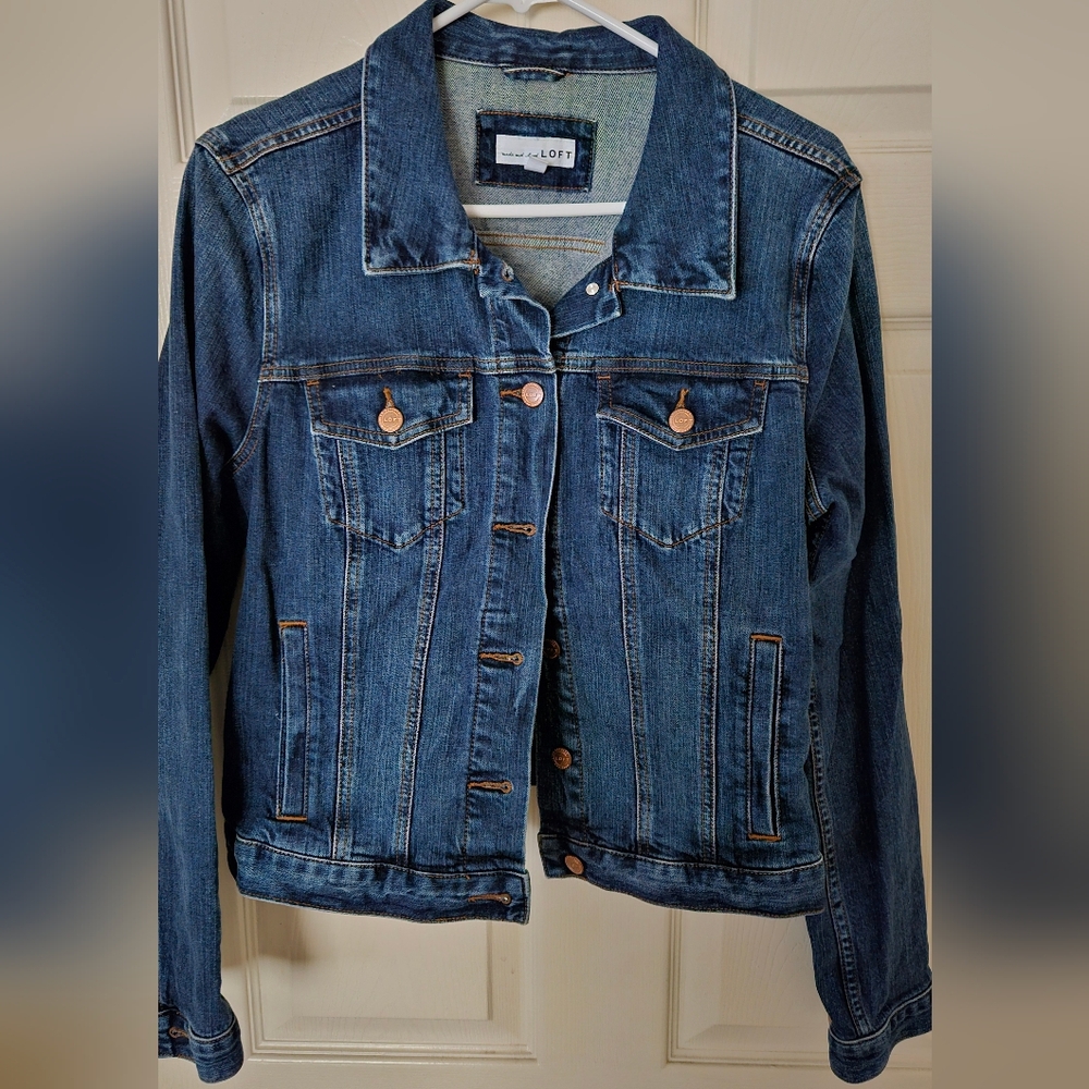 Loft Jean Denim Jacket, Size Large